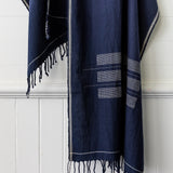 Hand-loomed Cotton Stole - Ink