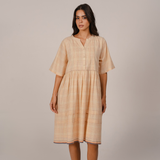 Rena Dress - Beige Check